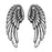 TierraCast Antiqued Silver Plated Lead-Free Pewter Wing Charms 28mm (2 Pieces)