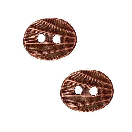 TierraCast Antiqued Copper Plated Pewter Seashell Shaped Button 13.5x17mm (2 Pieces)