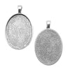 Bezel Pendant, Oval 30x22mm Inner Area, Antiqued Silver Plated (1 Piece)