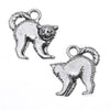 TierraCast Antiqued Silver Lead-Free Charm - Spooky Cat Halloween 18mm (2 Pieces)