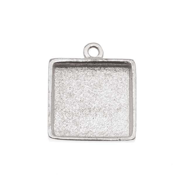 Nunn Design Bright Silver Plated Pewter Collage Bezel Square 1/2 Inch