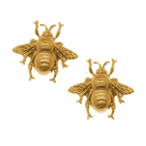 Nunn Design Solid Brass Stamping Bumble Bee Embellishment 17.5x18.5mm (2 pcs)