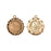 Nunn Design Antiqued 22K Gold Plated Ornate Circle Bezel Pendant 22mm (1 Piece)