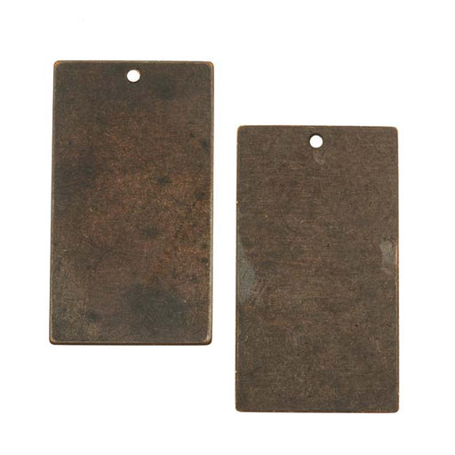Vintaj Natural Brass Rustic Altered Blank Rectangle Pendants 32mm (2 pcs)