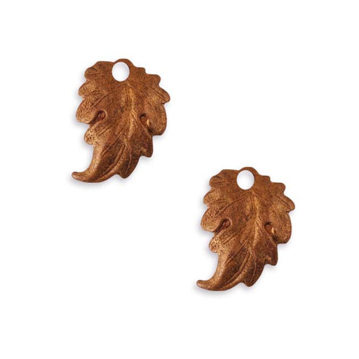 Vintaj Artisan Copper Prairie Leaf Charms 18mm x 13mm (2 Pieces)