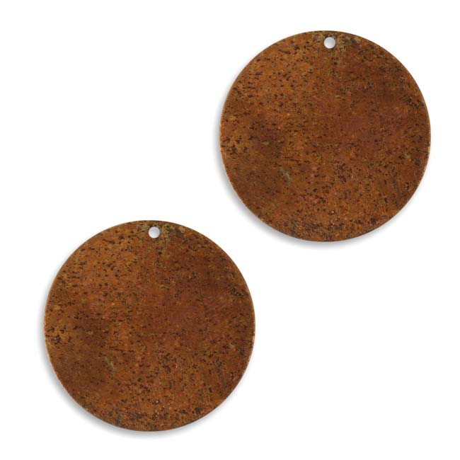 Vintaj Artisan Copper Blank Circle Blank Pendant 25.5mm (2 pcs)