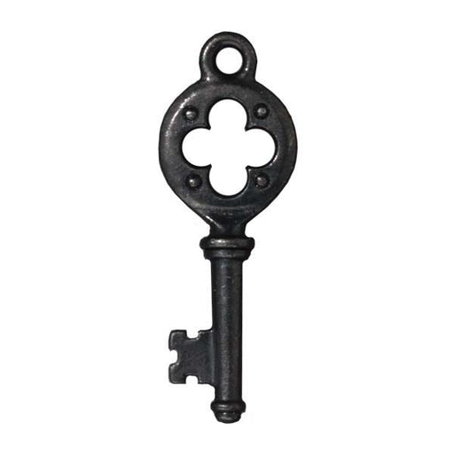 TierraCast Black Finish Lead-Free Pewter Quatrefoil Key Pendant 32mm (1 pcs)