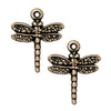 TierraCast Brass Oxide Finish Pewter Dragonfly Charm 21mm (1)