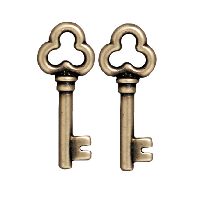 TierraCast Brass Oxide Finish Pewter Key Charm 22mm (2 Pieces)