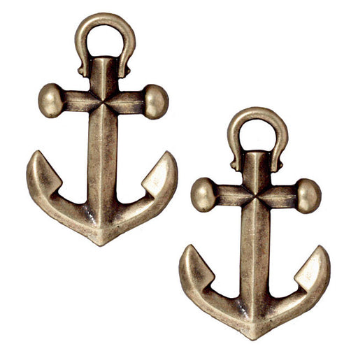 TierraCast Brass Oxide Finish Pewter Anchor Charm 19.5mm (2 Pieces)