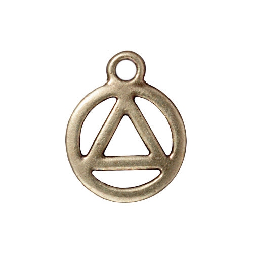 TierraCast Brass Oxide Finish Pewter Recovery Symbol Charm 19.5mm (1)