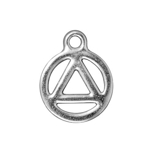 TierraCast Rhodium Plated Pewter Recovery Symbol Charm 19.5mm (1)