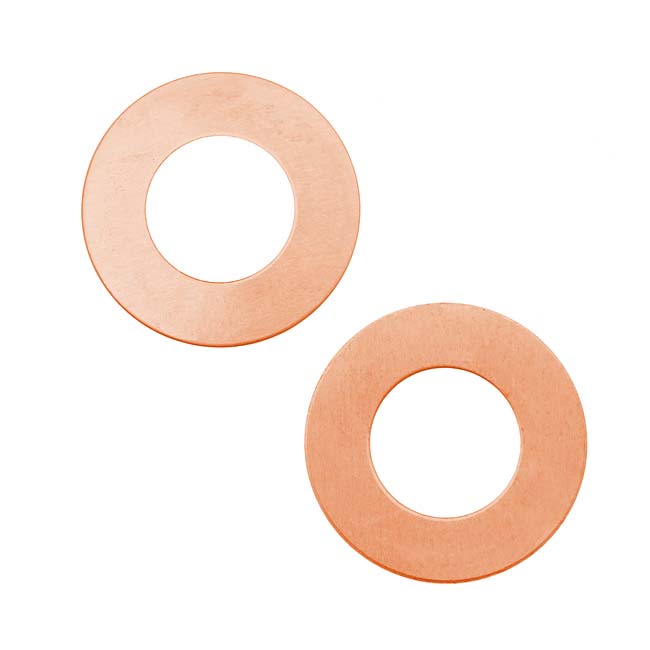 Solid Copper Open Circle Stamping Blanks - 25.5mm Diameter 24 Gauge (2 Pieces)