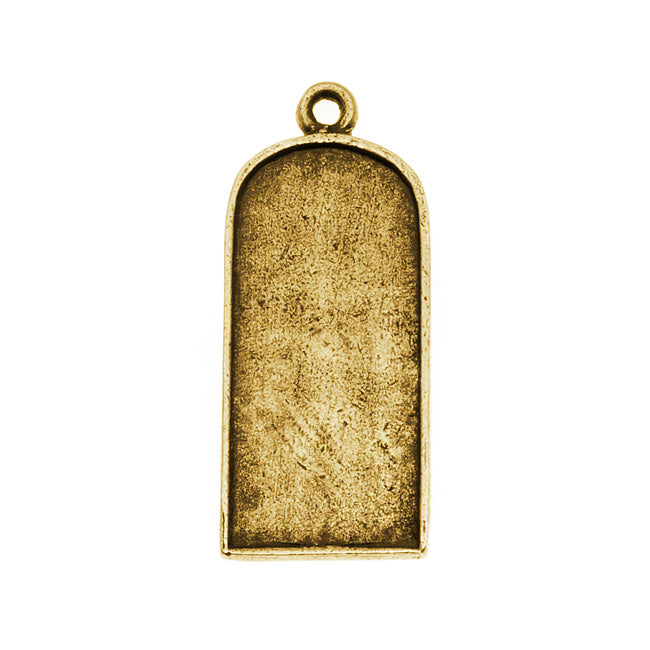 Nunn Design Antiqued Gold Plated Flat Tag Pendant 11.5x25.5mm (1 pcs)