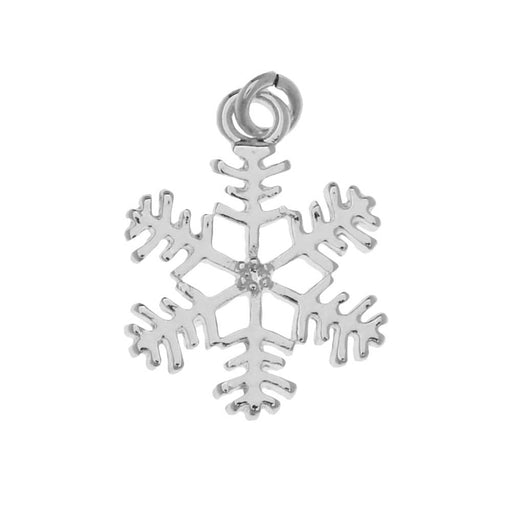 Antiqued Silver Plated Winter Snowflake Charm 19.5mm (1 Piece)
