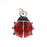 Silver Plated Red And Black Enamel Lady Bug Charm 14mm (1 Piece)