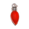 Silver Plated Translucent Red Resin Christmas Light Charm 19mm (1 Piece)