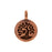 TierraCast Pewter Charm, Round Tree with Bird 17x12mm, Antiqued Copper Plated (1 Piece)