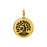 TierraCast Pewter Charm, Round Tree with Bird 17x12mm, Gold Plated (1 Piece)