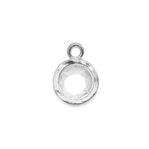 Nunn Design Open Back Bezel Charm, Circle Fits SS39 Xirius Stone, Bright Silver (1 Piece)