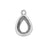 Nunn Design Open Back Bezel Charm, Pear 14.5x22mm, Antiqued Silver (1 Piece)