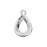 Nunn Design Open Back Bezel Charm, Pear 14.5x22mm, Bright Silver (1 Piece)
