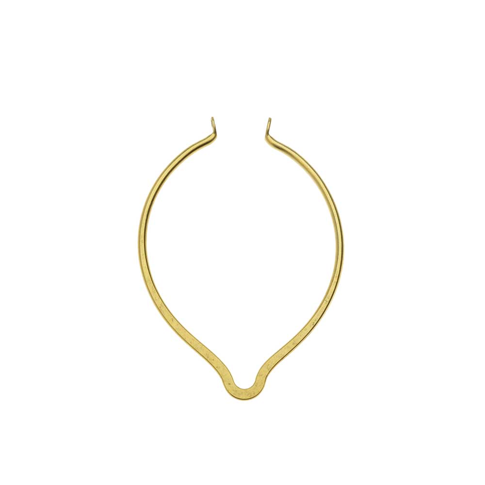 Nunn Design Open Frame Pendant, Oval Point 37x51.5mm, Antiqued Gold (1 Piece)