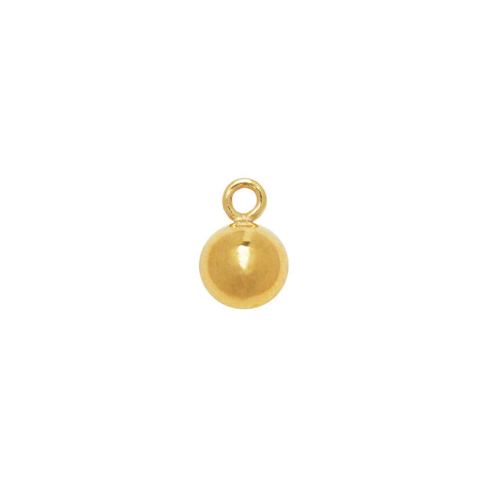 14K Gold Filled Charm, Round Ball Drop with Loop 4mm (2 Pieces)
