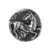 Green Girl Studios Button, Round with Horse 16mm, 1 Piece, Pewter