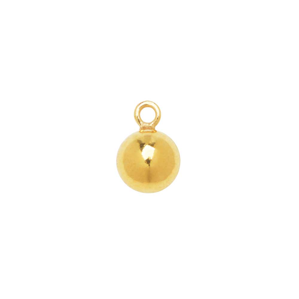14K Gold Filled Charm, Round Ball Drop with Loop 5mm (2 Pieces)