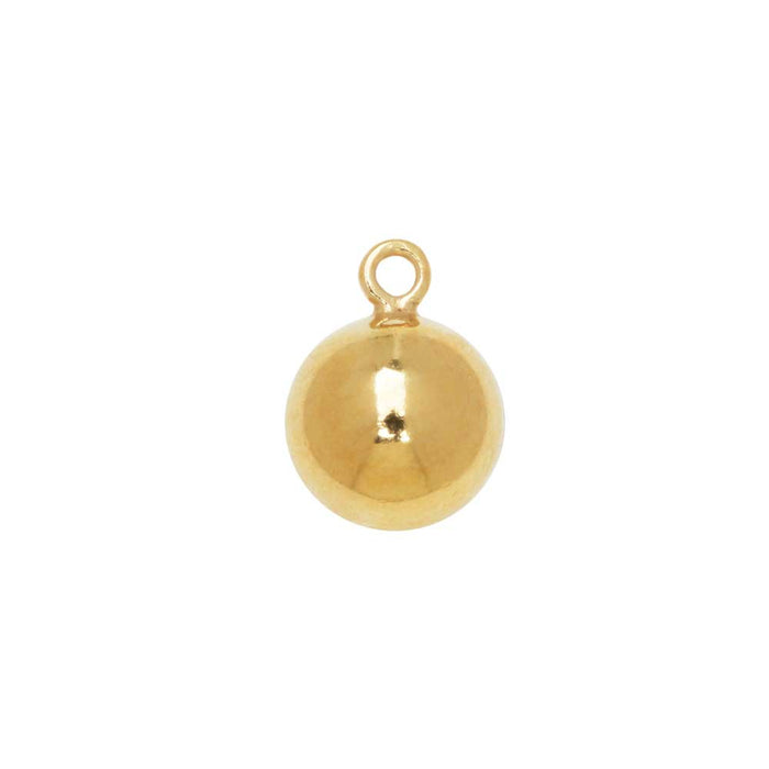 14K Gold Filled Charm, Round Ball Drop with Loop 6mm (2 Pieces)