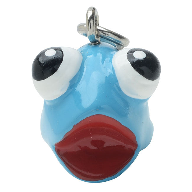 Jewelry Charm, 3-D Hand Painted Resin Fish, 19mm, Blue (1 Piece)