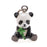 Jewelry Charm, 3-D Hand Painted Resin Panda W/ Bamboo 19mm, Black and White (1 Piece)