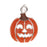 Silver Plated With Orange Enamel Halloween Jack-O-Lantern Pumpkin Charm (1 Piece)