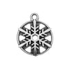 TierraCast Fine Silver Plated Round Snowflake Pendant 19.4mm (1)