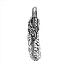 TierraCast Pewter Pendant, Southwestern Feather 48mm, Antiqued Silver Plated (1 Piece)
