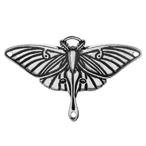 Pendant Link, Luna Moth 25.5x38.5mm, 1 Pendant, Antiqued Silver, By TierraCast