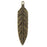 TierraCast Pewter Pendant, Native Feather 72mm, 1 Piece, Brass Oxide