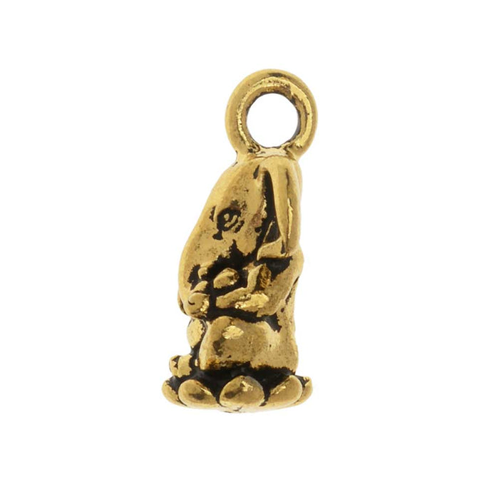 TierraCast Pewter Charm, Ganesh Elephant 18mm, Antiqued Gold Plated (1 Piece)