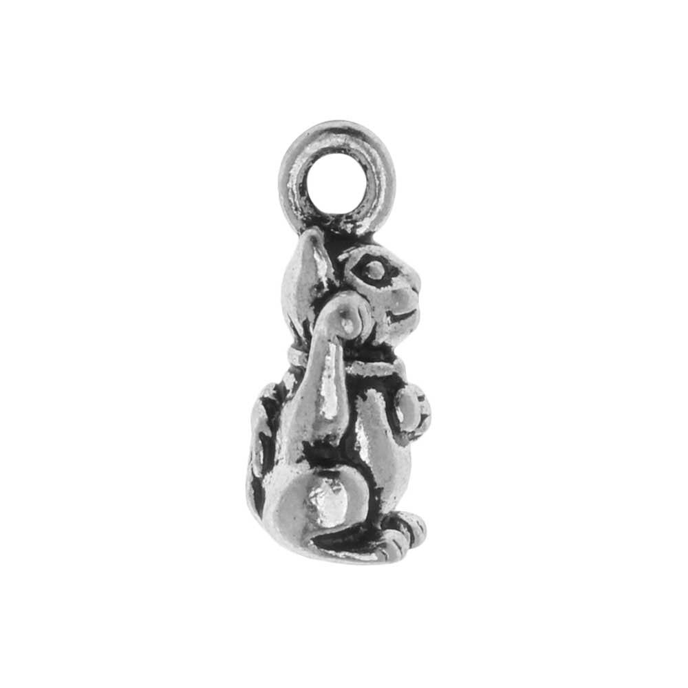 Pewter Charm, Beckoning Kitty Cat with Loop 17mm, Antiqued Silver, By TierraCast (1 Piece)
