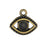 TierraCast Pewter Glue-In Charm, Evil Eye 15mm, 1 Piece, Brass Oxide