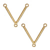 Zola Elements Pendant Link, Chevron with Charm Loop 29x27.5mm, Satin Gold Tone (2 Pieces)