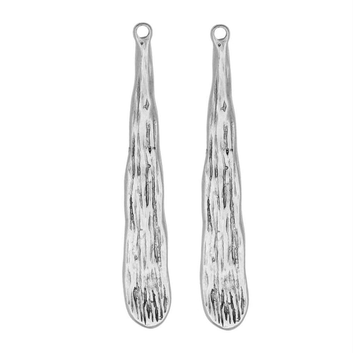 Zola Elements Pendant, Hammered Aztec Paddle 39.5x6mm, Antiqued Silver Tone (2 Pieces)