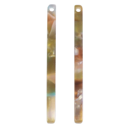 Zola Elements Acetate Pendant, Mermaid Bar Drop 3x38.5mm, Multi-Colored (2 Pieces)