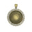 Bezel Pendant, Circle with Crystal Edge 25mm, Antiqued Brass Tone (1 Piece)