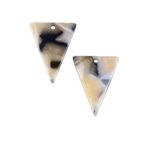 Zola Elements Acetate Pendant, Triangle 15.5x20mm, Black Pearl Multi-Colored (2 Pieces)