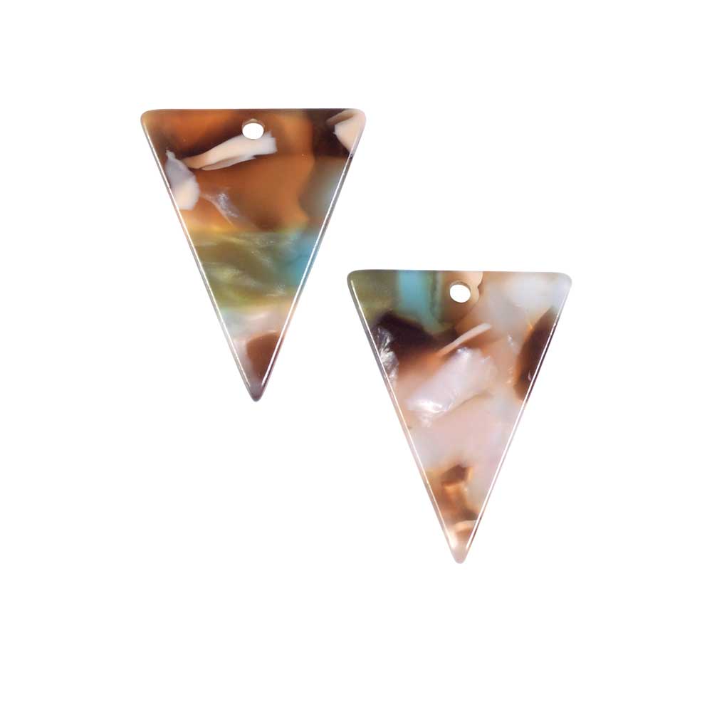 Zola Elements Acetate Pendant, Mermaid Triangle 16x20mm, Multi-Colored (2 Pieces)