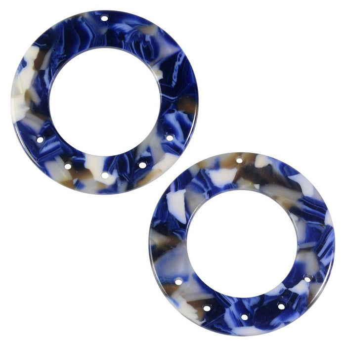 Zola Elements Acetate Pendant Link, Twilight 5 to 1 Round Chandelier 38.5mm, Blue Multi (2 Pieces)