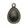 TierraCast Bezel Pendant, Fits #4320 Pear 14x10mm, 1 Piece, Antiqued Brass