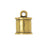 Nunn Design Cord End, Channel Barrel 14mm, Antiqued Gold (1 Piece)